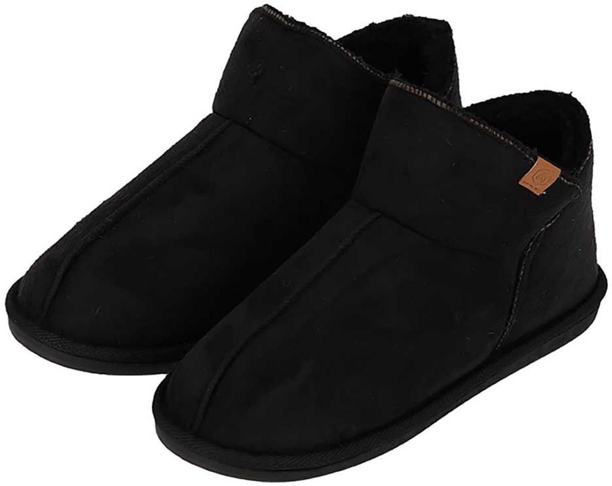 Apollo - Pantoffels heren- Suede - Maat 41 t/m 46 - Zwart - Pantoffels heren - hoge sloffen heren - pantoffels (EAN: 8720566588058)