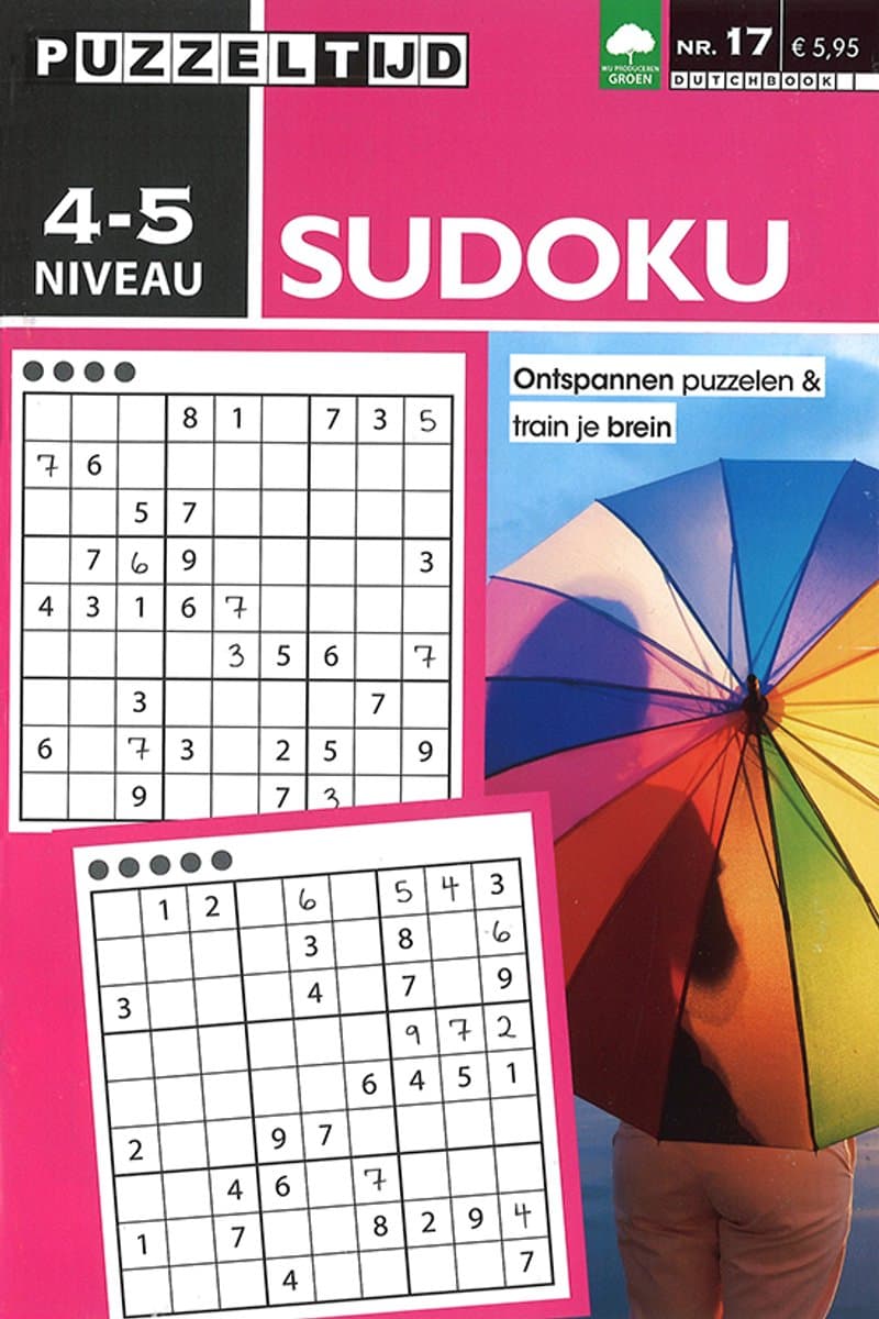 Puzzeltijd Sudoku Puzzelboek – Niveau 4–5 Sterren – 96 Pagina’s Voor de echte Puzzelaar (EAN: 8710835875750)