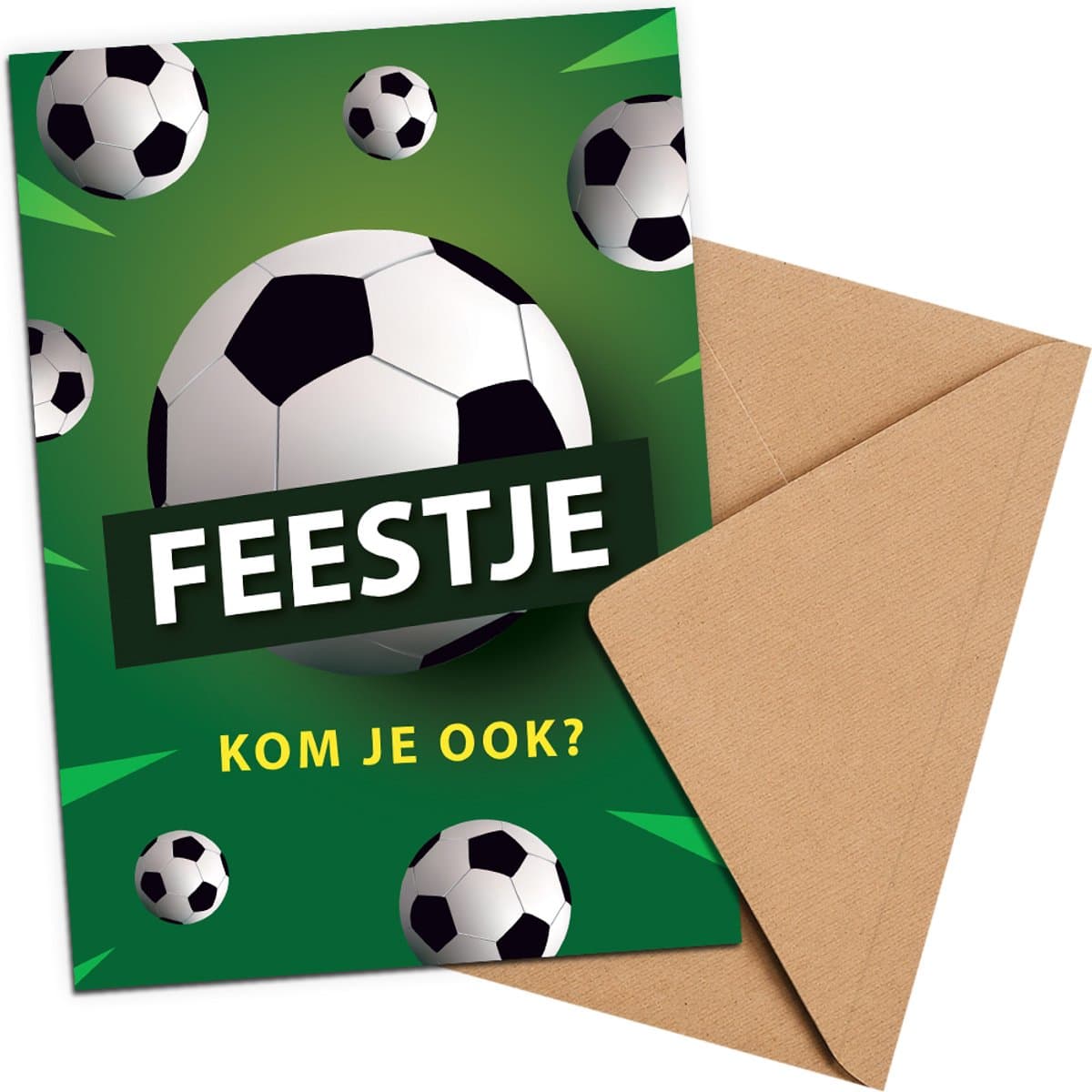 Uitnodiging kinderfeestje + Enveloppen 10 stuks - Thema Voetbal - Beschrijfbaar - Uitnodigingskaarten - Uitnodiging verjaardag - uitnodiging verjaardag feest - Uitnodiging kinderfeestje Jongen of Meisje - Uitnodiging feestje - uitnodigingen (EAN: ...