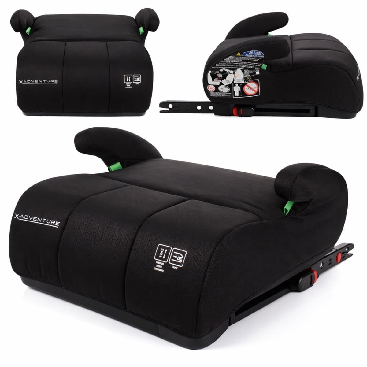 X Adventure Zitverhoger Isofix Turbo Booster i-Size Vanaf 125 tot 150 cm - Zwart (EAN: 8720289209681)