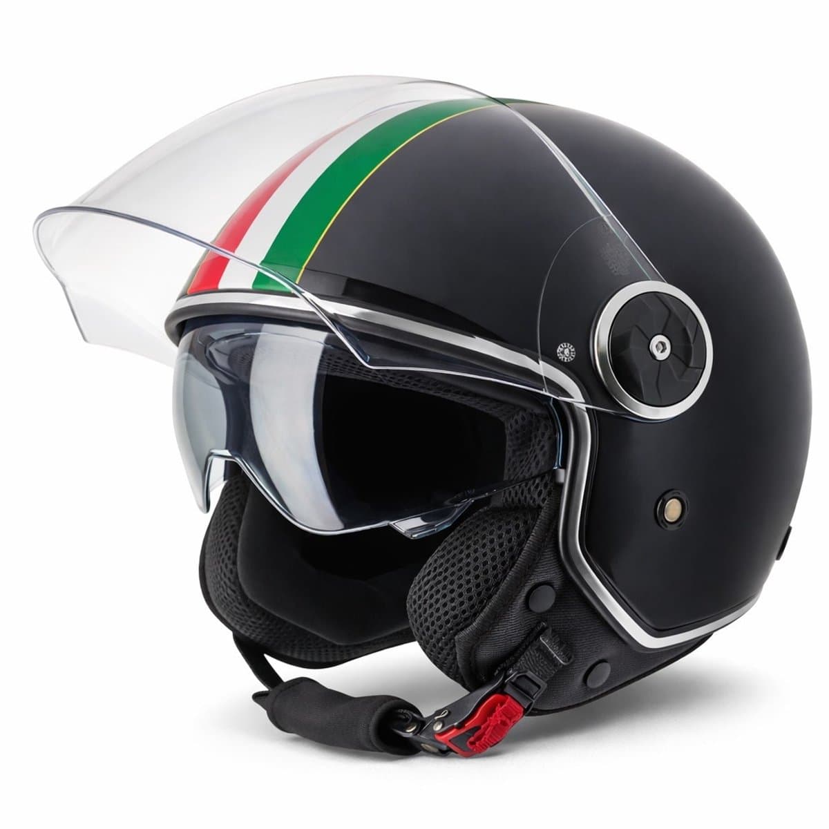VINZ Neiva Retro Helm Motor & Scooter - Jethelm met Zonnevizier - Brommerhelm & Snorfietshelm - Italiaans - Mat Zwart - M (EAN: 8720574327274)