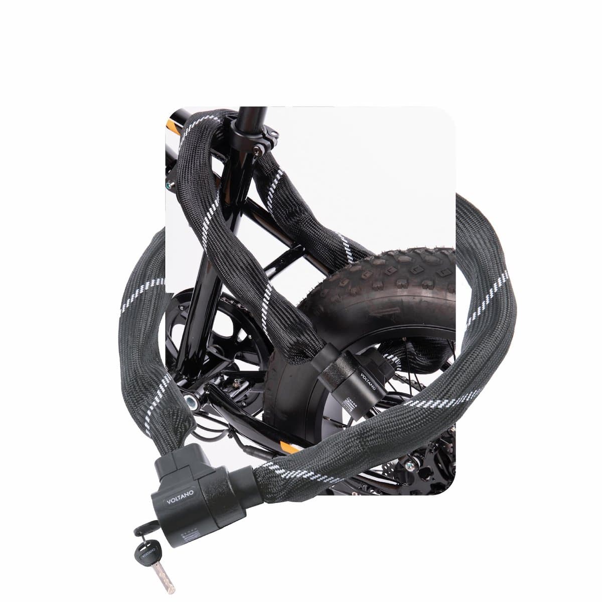 Voltano ART4 Kettingslot Solid - Zwart - 110 CM - Vaste Slotkop - Scooterslot / Motorslot / Fietsslot - Goedgekeurd Voor Verzekering (EAN: 8721225721113)