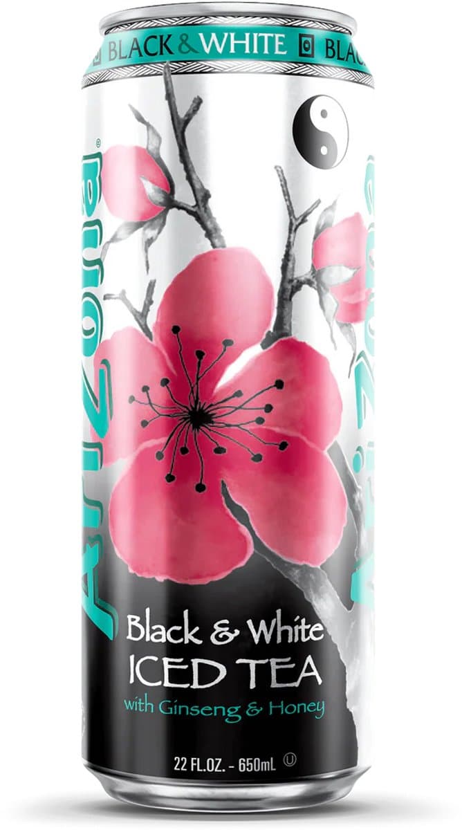 Arizona Black & White Tea USA 12 x 650ml (EAN: 8721516465047): Zwart-wit in een fles minimalistisch en krachtig