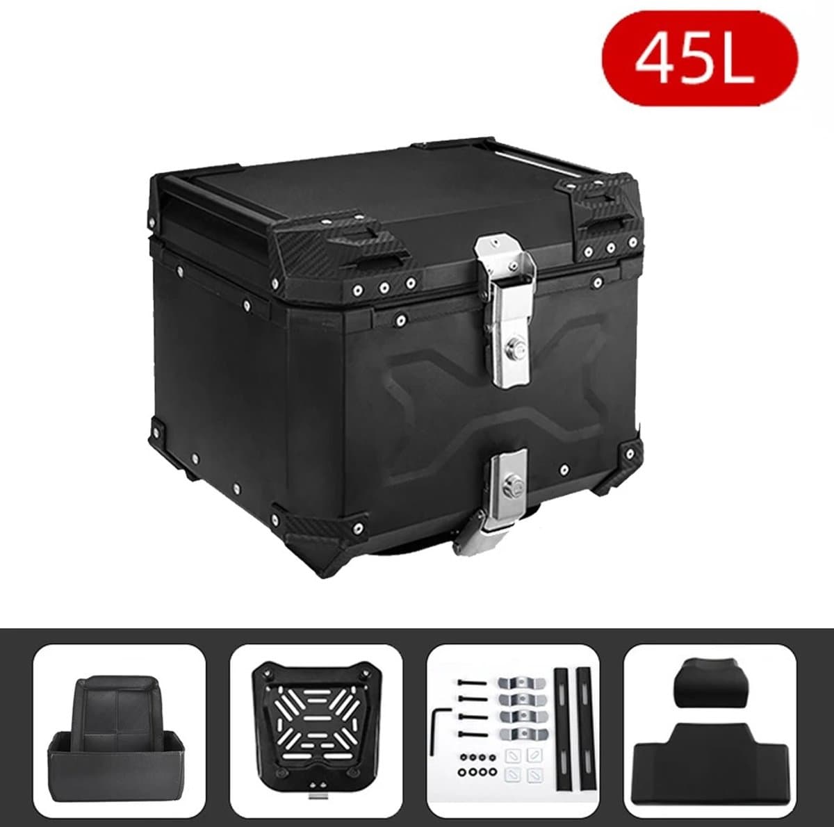 NordHaus Aluminium Motor Topkoffer 45L - Motor Achterkoffer - Waterafstotend & Afsluitbaar - Universele Montage (EAN: 8721551780273)
