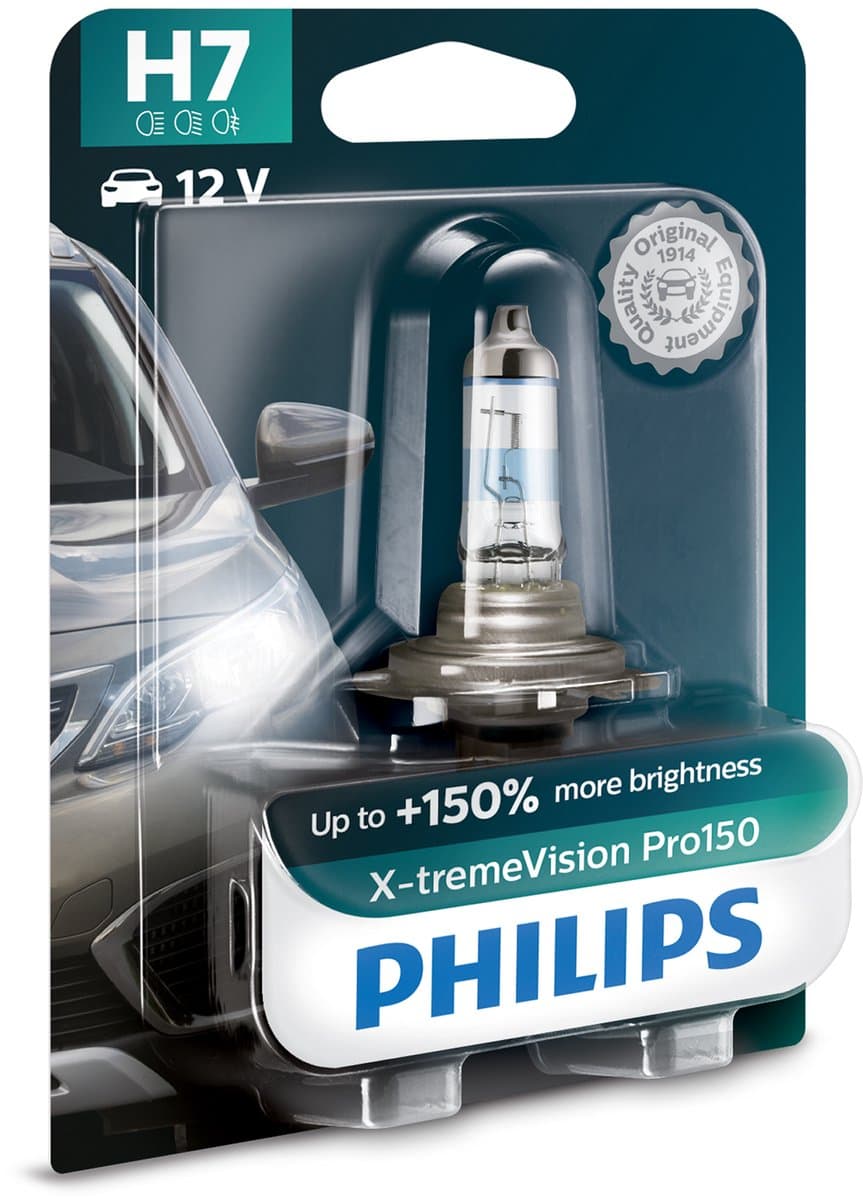 Philips Reservelamp Auto H7 X-tremevision Pro150 55w Glas (EAN: 8719018005557)