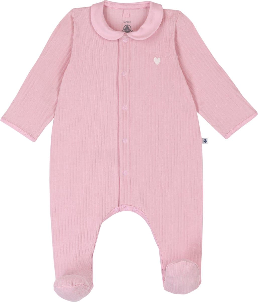 Petit Bateau Fluwelen babypyjama met effen kraag Meisjes Boxpak - Roze (EAN: 3617103018398)