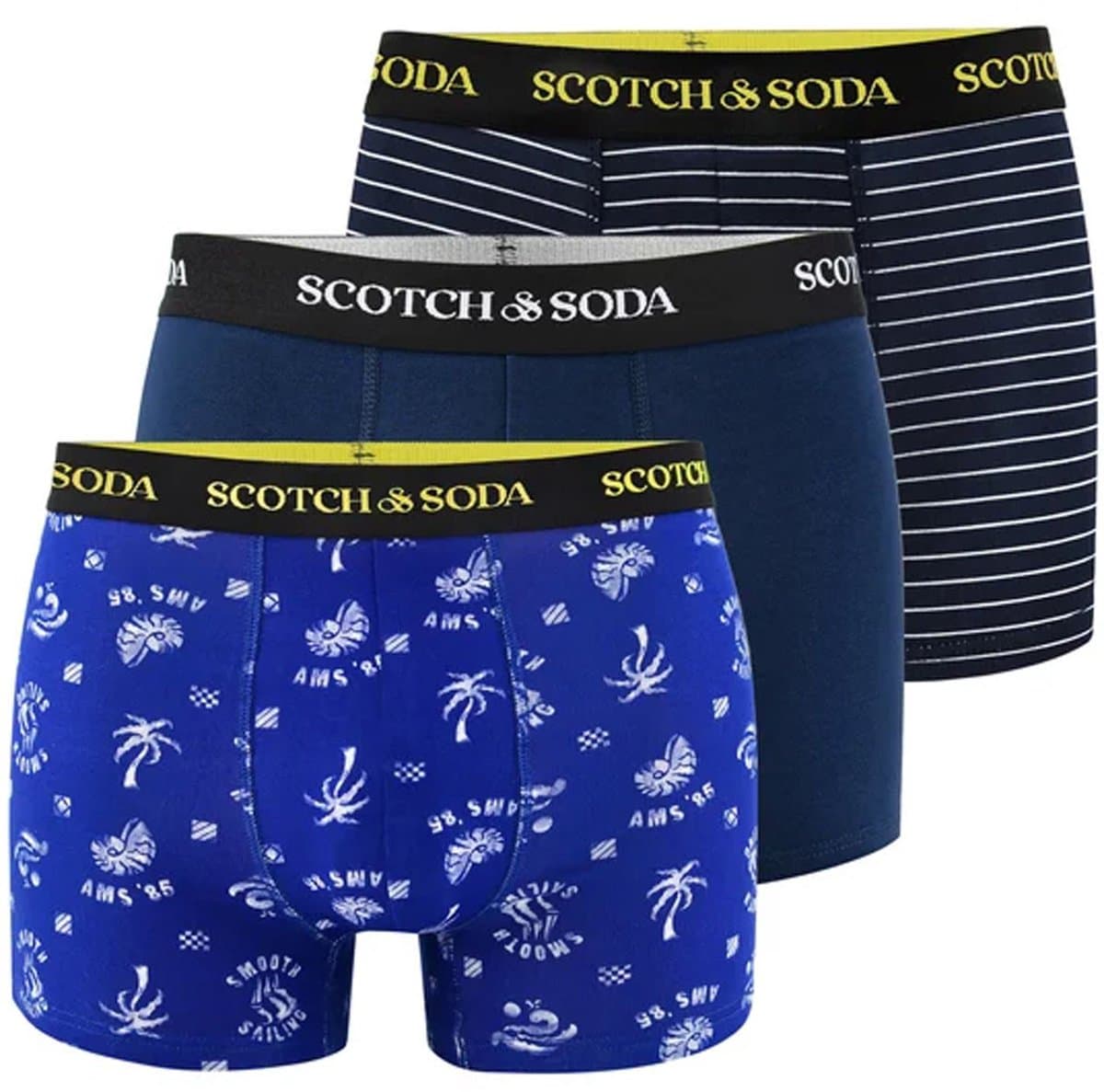 Scotch & Soda - Heren Onderbroeken 3-Pack Boxers - Multi - Maat M (EAN: 8721051231749)