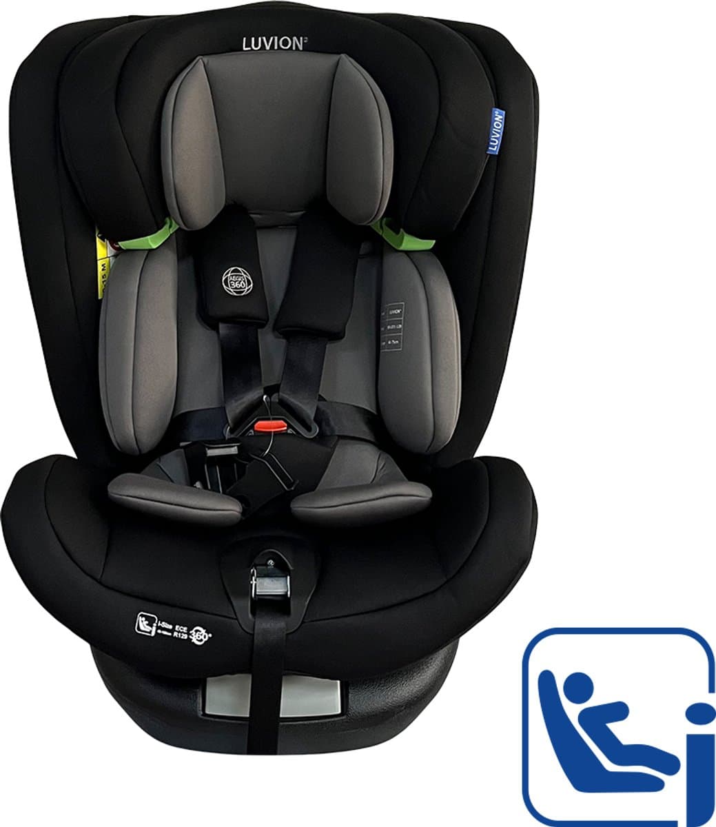 LUVION® Aegis 360° Autostoel Shadow Blend - i-Size ISOFIX - 40–150cm Autozitje Groep 0 1 2 3 - Zwart & Grijs (EAN: 8718546341113)