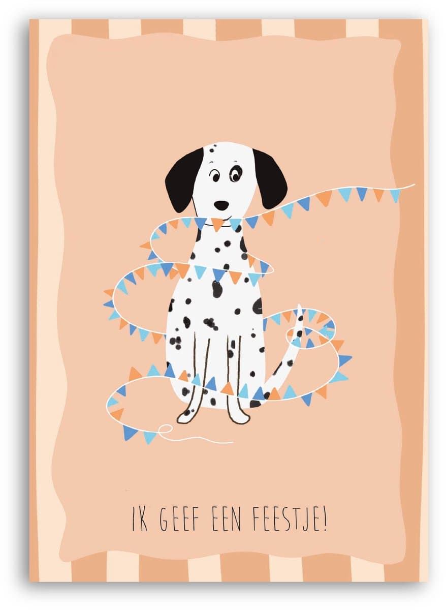 Uitnodiging kinderfeestje jongens en meisjes - 12 stuks - Enkele kaart - Verjaardagsfeestje honden illustratie (EAN: 6152308060065)