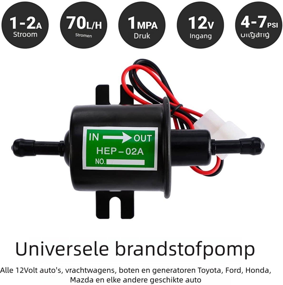 12V Universele Brandstofpomp - Elektrische Brandstofpomp - HEP-02A - Zwart - Auto-onderdelen - 8 mm inlaat- en uitlaatdiameter - Uitgangsdruk 4-7 PSI (EAN: 0191491016141): Waarom ik er meteen voor koos