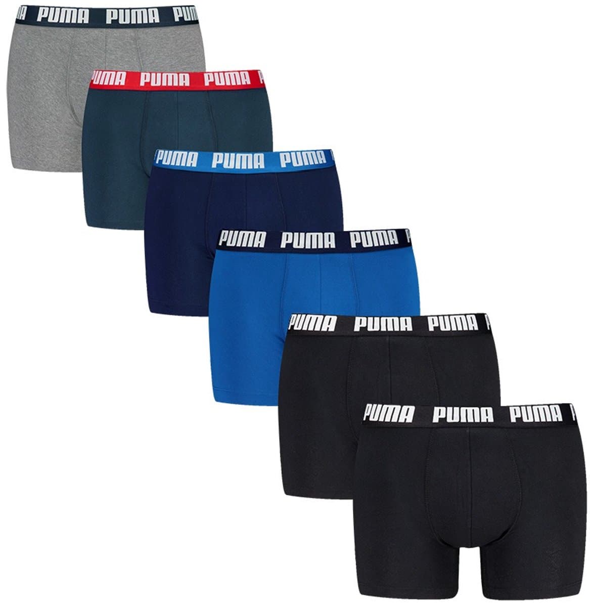 Puma Basic Heren Boxer 6-pack - Blauw/Zwart - Maat M (EAN: 8720245586597)
