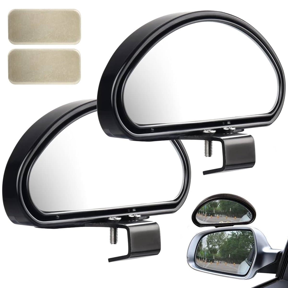 2x Dodehoekspiegel - Auto Dode Hoek Spiegels - Dodehoekspiegel - Auto spiegel - Buitenspiegels - Caravan spiegel - Achteruitkijkspiegel - Extra Autospiegel - Extra achteruitkijkspiegel voor alle Auto, Vrachtwagen, SUV, Caravan - 11 x 5,5 x 3 cm (E...