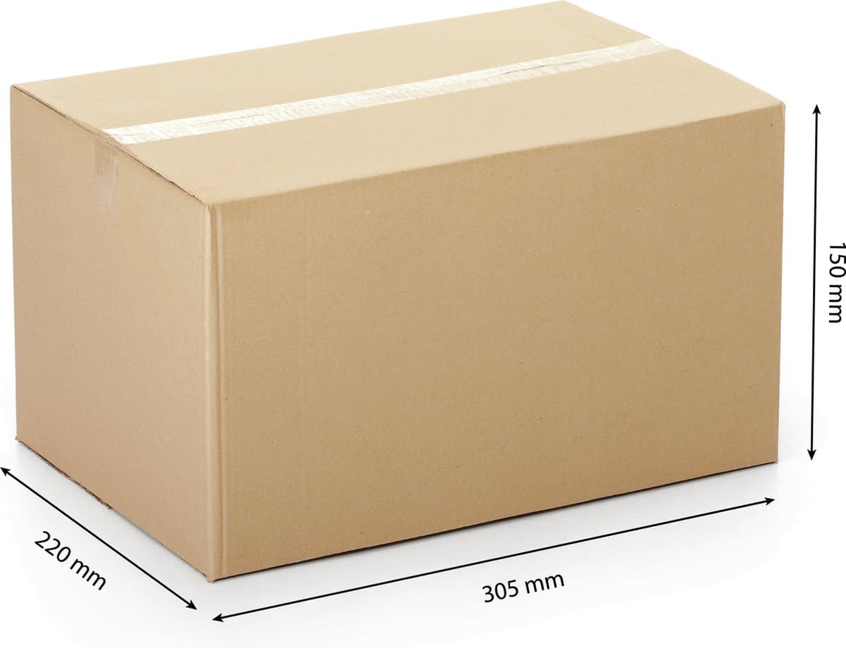 Verzenddoos - Vouwdoos - Kartonnen dozen - 305 x 220 x 150mm - 30 stuks (EAN: 8712963036249)
