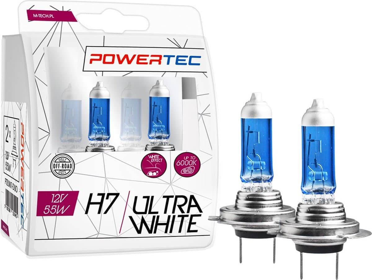 Powertec H7 12V Halogeenlampen – UltraWhite – Set van 2 (EAN: 5901508531445)