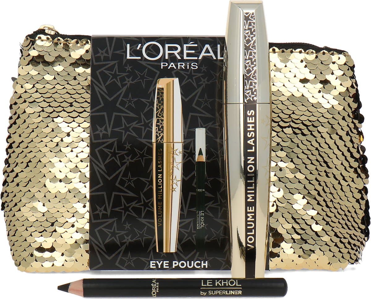 L'Oréal Paris Volume Million Lashes Mascara en Mini Super Liner Le Khol Oogpotlood Giftset - Make-up Geschenkset (EAN: 3600523631674)