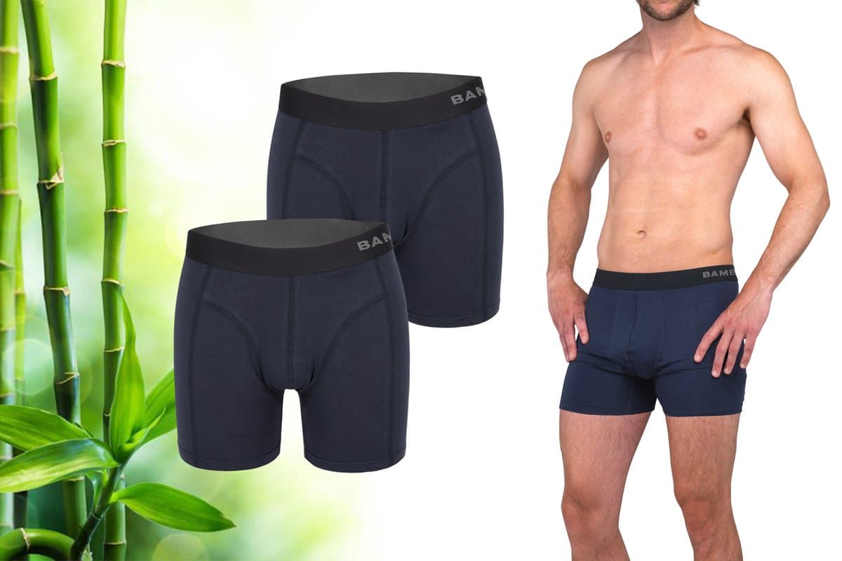 Bamboo - Boxershort Heren - Bamboe - 2 Stuks - Navy/Zwart - XL - Ondergoed Heren - Heren Ondergoed - Boxer - Bamboe Boxershorts Voor Mannen (EAN: 8720254980980)