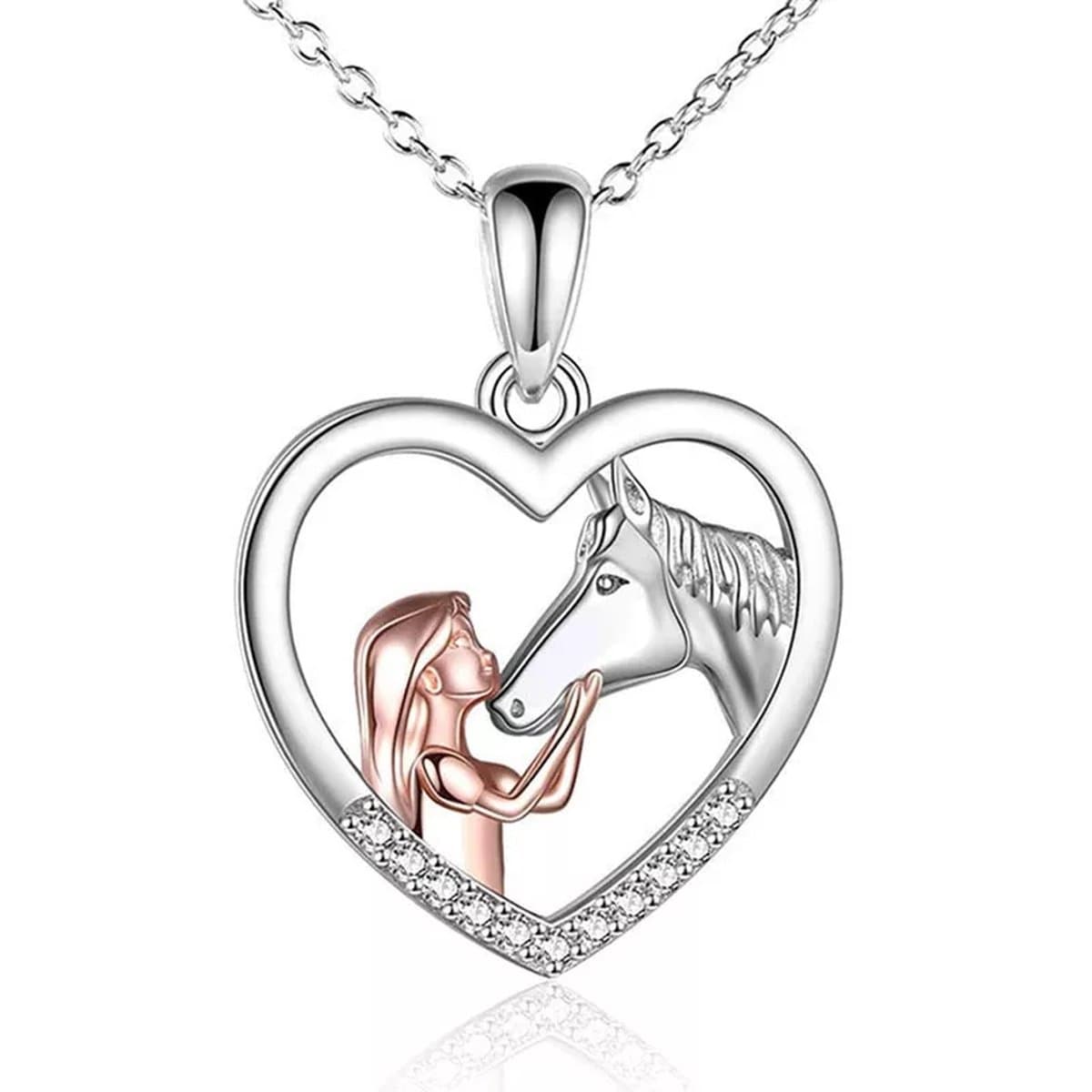 Ketting Meisje met Paard | 45 cm tot 50 cm | Sparkolia | Kinder ketting | Sinterklaas Kerst Cadeau (EAN: 8720828205761)