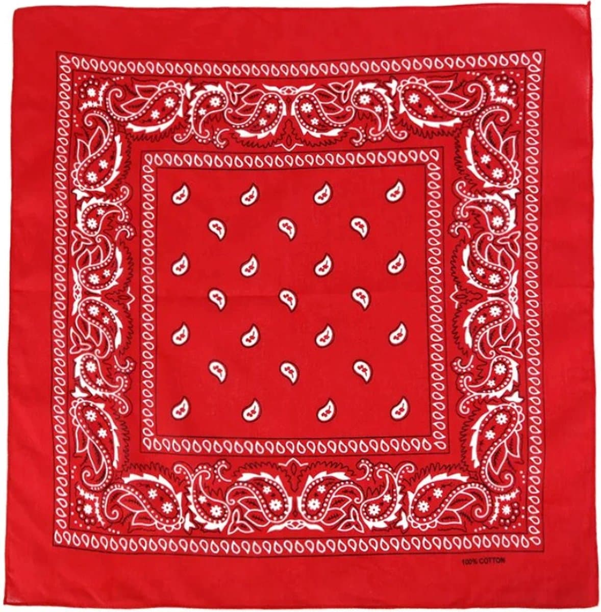 Fako Fashion - Bandana - Hoofddoek - Mondbescherming - Zakdoek - Boerenzakdoek - Sjaal - Paisley - Rood (EAN: 8720168129161)
