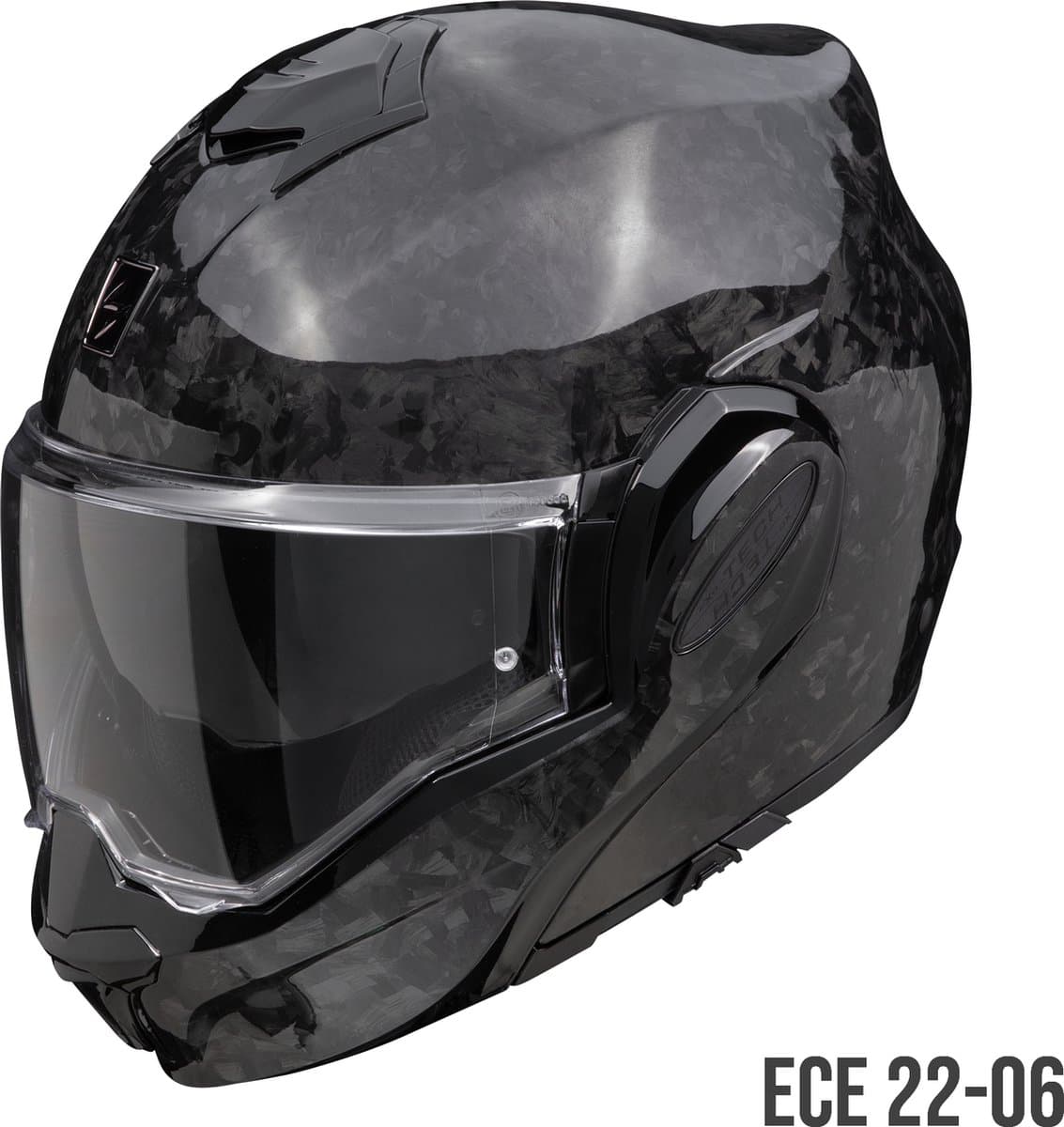 Scorpion Exo-Tech Evo Onyx Forged Carbon Air Solid Black - Systeemhelm - Maat XS - Motorhelm - ECE 22-06 gekeurd (EAN: 3701629115379)