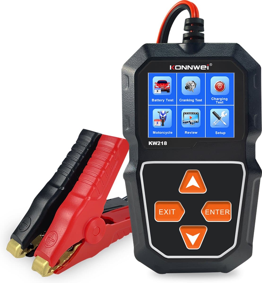 Konnwei KW218 Batterij tester 12V - Accu Diagnose - Auto/Motor/Boot/Scooter - Engels (EAN: 8720938971082)