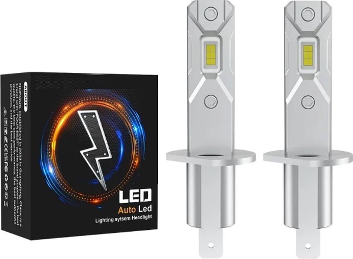 TLVX H1 30000 Lumen Perfect fit LED lampen 6000k Helder Wit (set 2 stuks), CANBUS, CSP LED CHIP, 100 Watt, Auto - Scooter - Motor - Dimlicht - Grootlicht – Mistlicht - Koplampen - Autolamp - Autolampen 12V (EAN: 8720872283678)