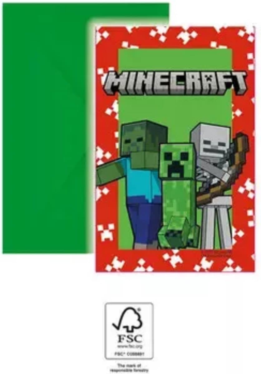 Uitnodigingen Minecraft - 6 stuks (EAN: 5201184956588): Waarom ik voor deze uitnodigingen koos