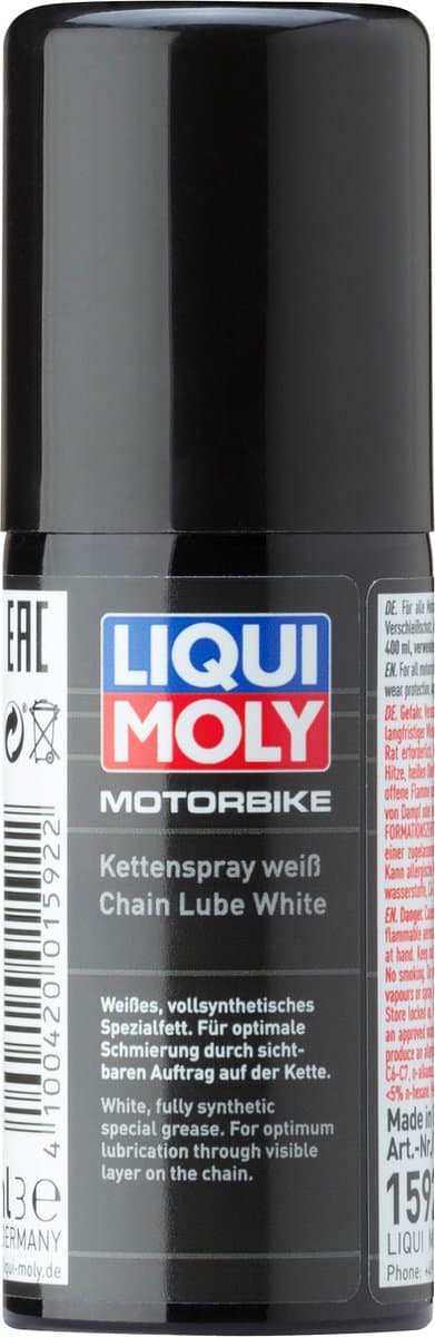 LIQUI MOLY 1592 Motor­bike Kettingspray wit 50ml (EAN: 4100420015922): Wat precies doet het