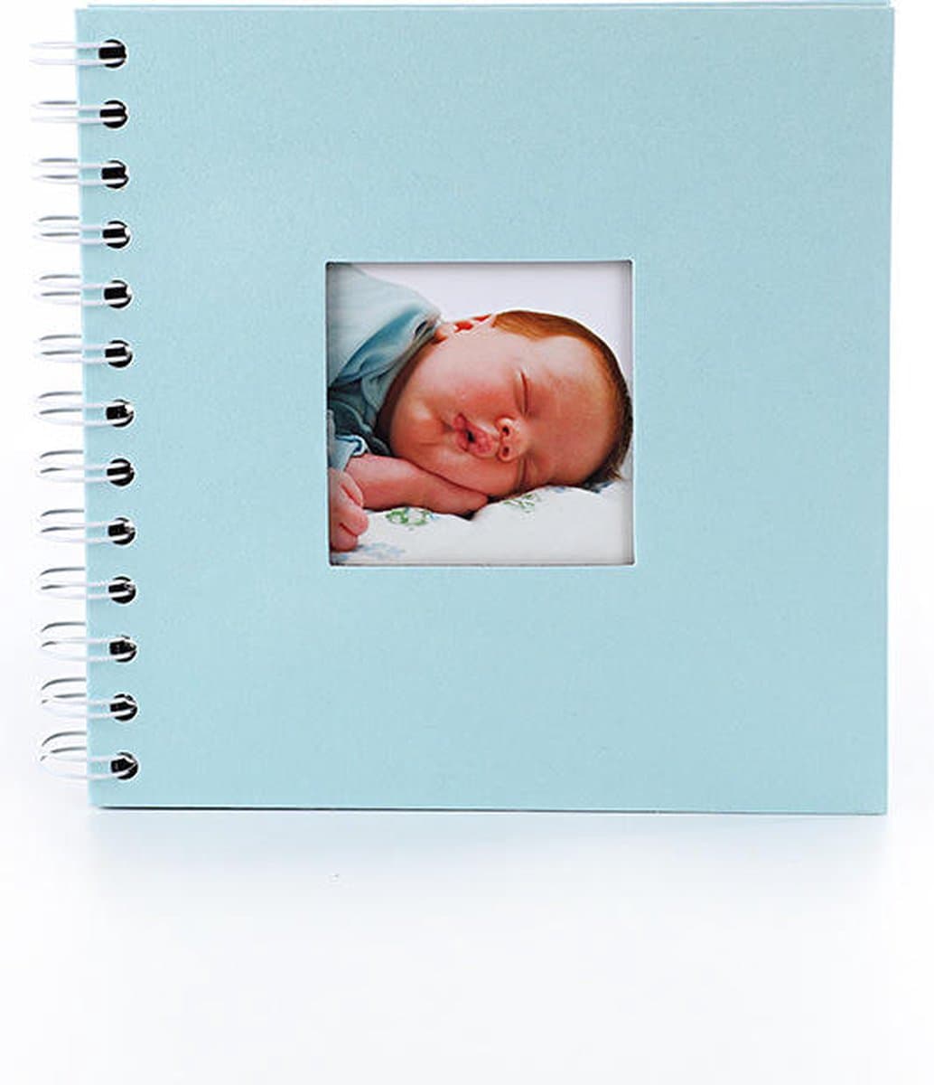 Scrapbook Foto Album - Plakboek - Doe het zelf Fotoboek - DIY - 20 Pagina's - Knutselen - Hobby - Thema - 17,5x17,5 CM - Mint Blauw (EAN: 8720634146821)