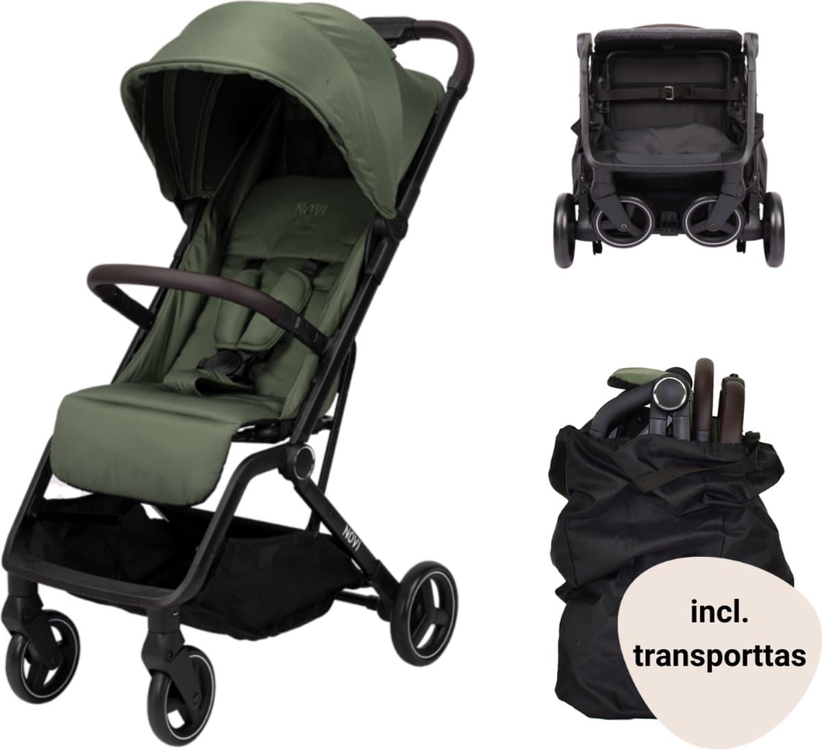 Novi Baby® Cloud Go Buggy - Groen - Geschikt van 0-22 kg - Omvormbare zitting - Incl. accessoires (EAN: 8717385001233)