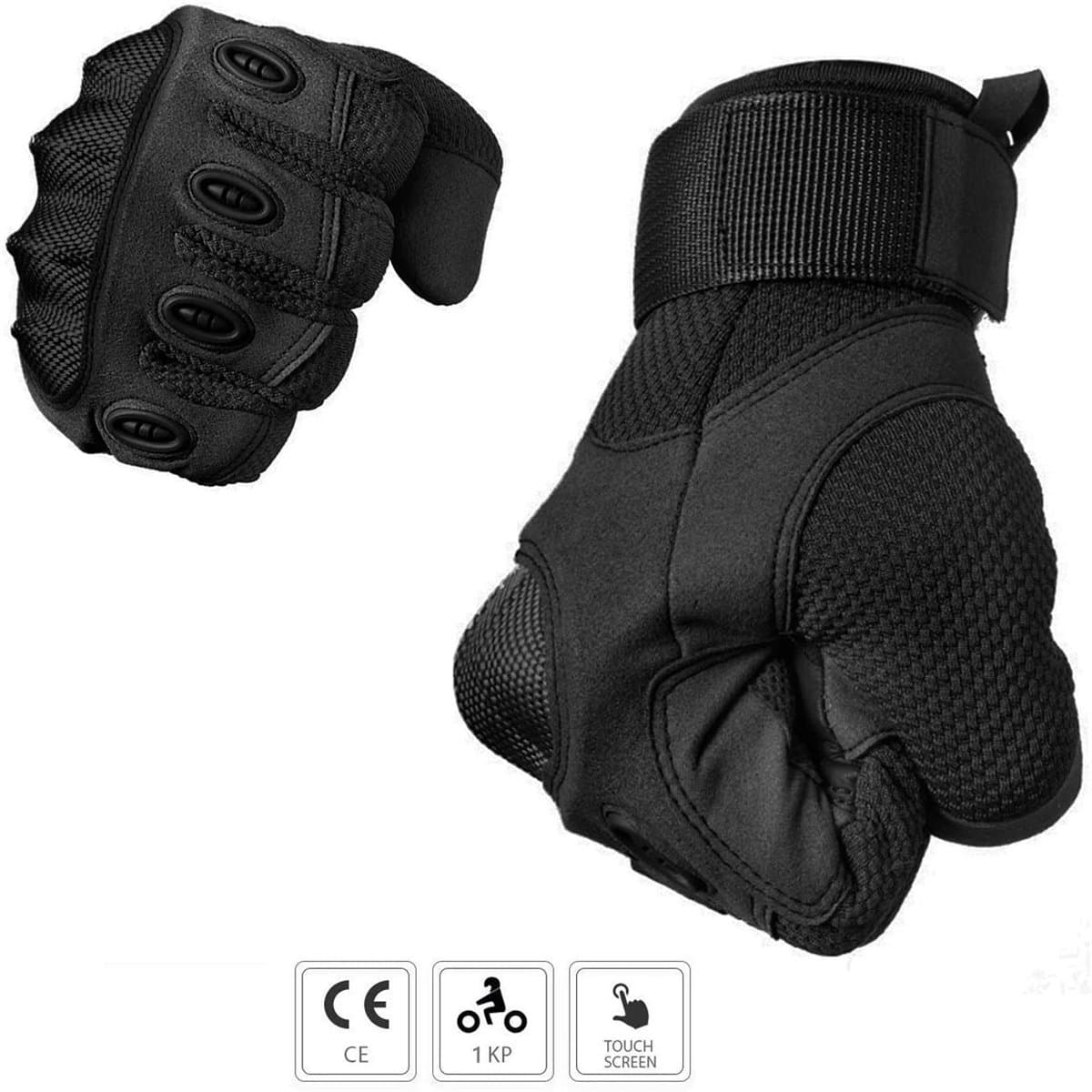 Waterdichte Motorhandschoenen - Anti-Slip Tactische Handschoenen - Winter Scooter Handschoenen - Unisex - Zwart - Maat L - 1 paar (EAN: 9431777232812)