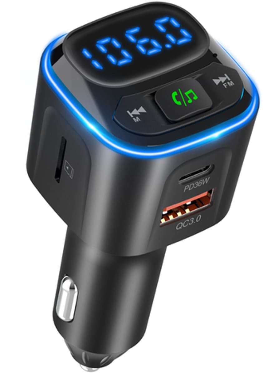 Wegman Bluetooth FM Transmitter - Handsfree Bellen Auto Carkit - Bluetooth Adapter Auto - 36W Autolader USB C - SD Kaart - USB Stick (EAN: 8719327415498): 📦 Wat krijg je precies