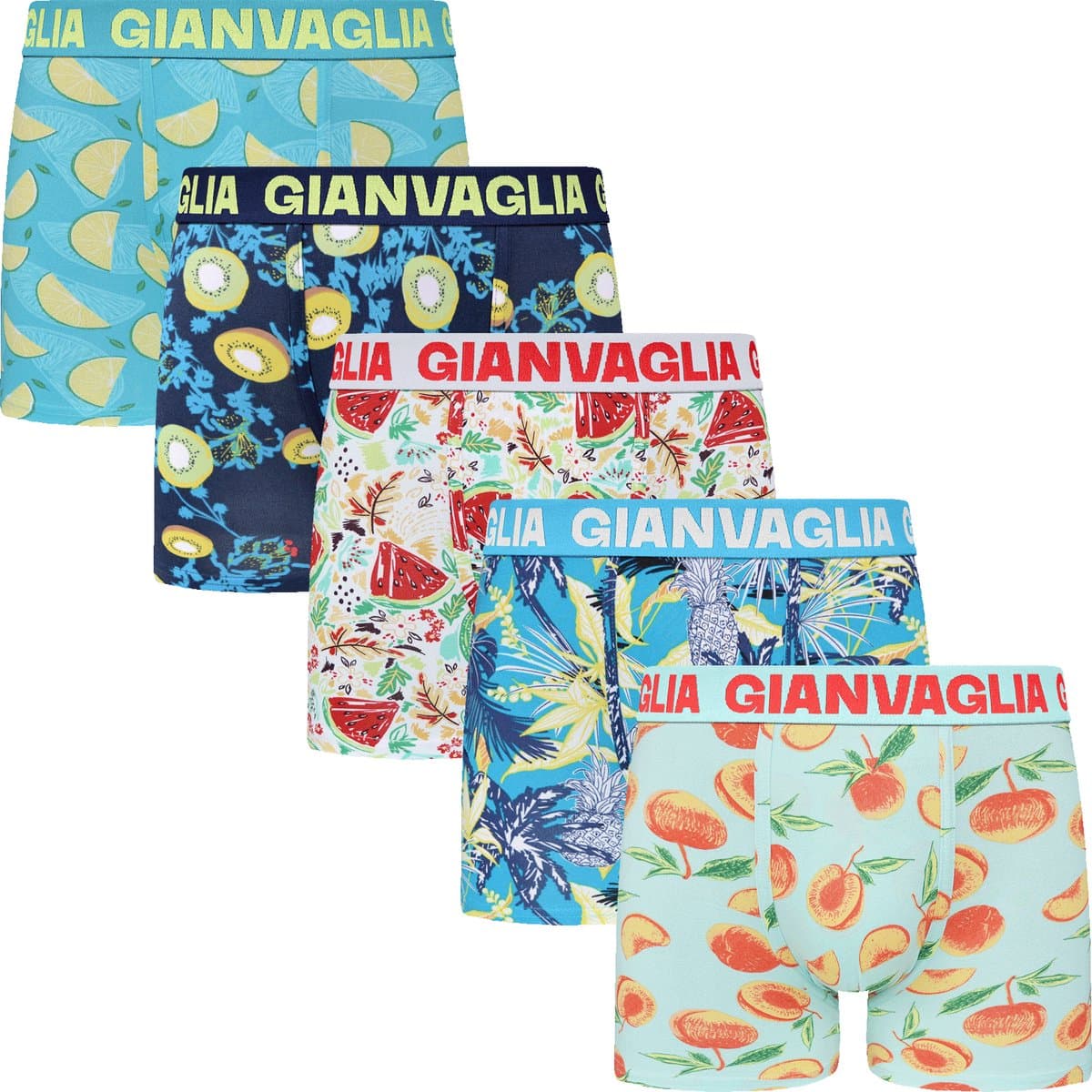 Heren Boxershort - 5 Pack - Katoen - Maat XXL - Fruit Print - Ondergoed Heren - Onderbroeken Heren (EAN: 6013805296220)