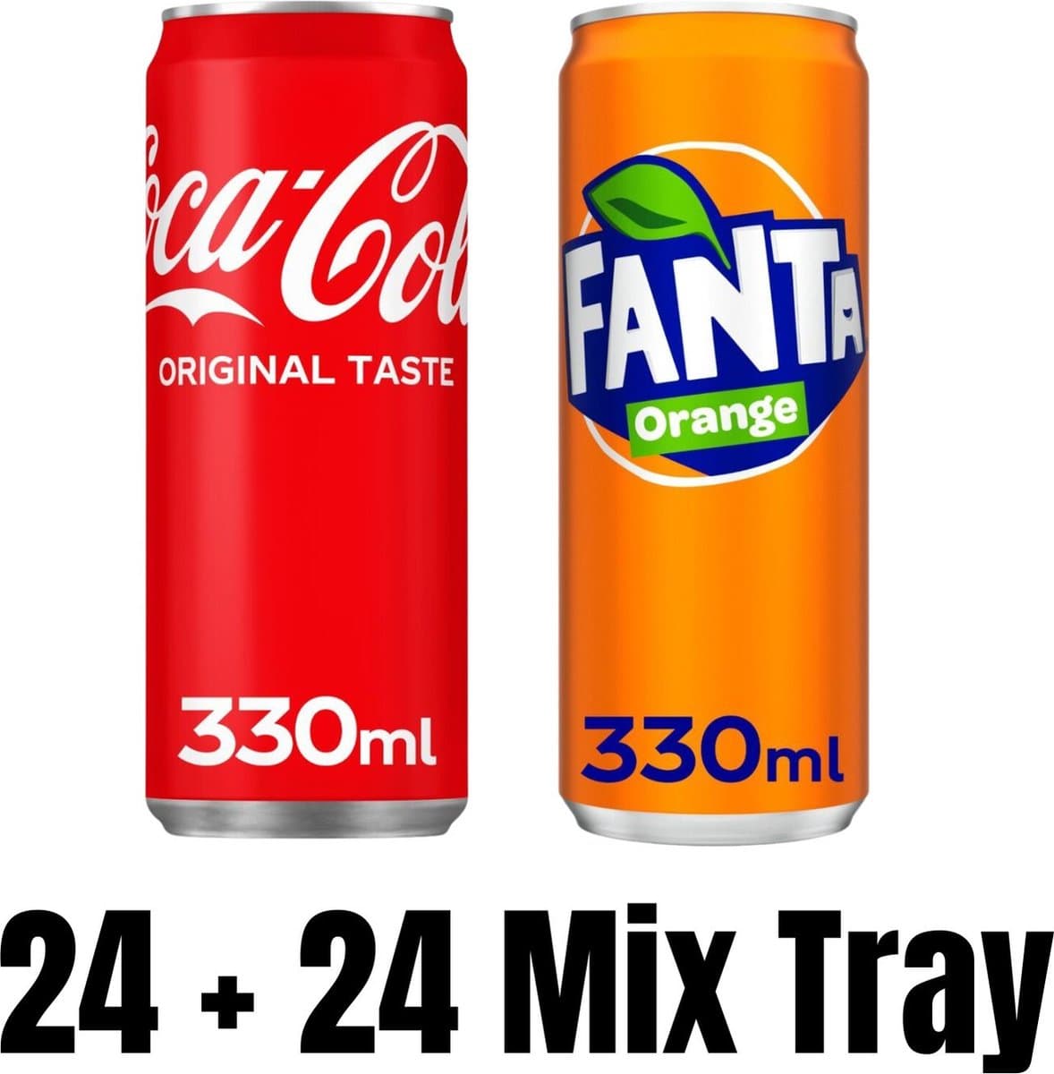 24x Coca Cola Blikjes 33cl + 24x Fanta Blikjes 33xl MIX-Tray Totaal 48 blikjes Frisdank Voordeel Pak (EAN: 8718477043971): Een prachtige presentatie voor de hele familie!