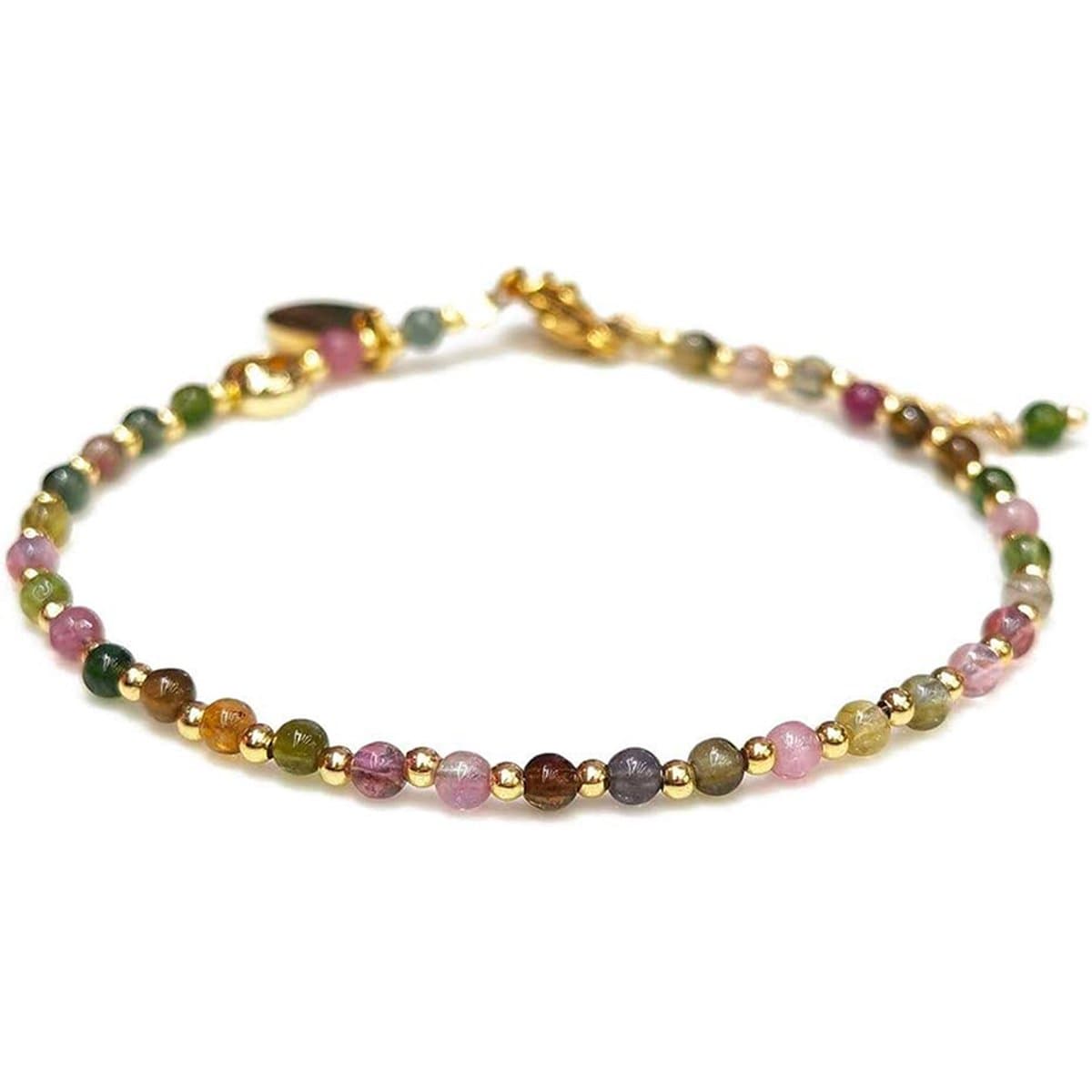 Bixorp Gems Tourmaline ketting met Goudkleurige & Edelsteen kralen - Edelstenen Dames Ketting (EAN: 8720924707046)