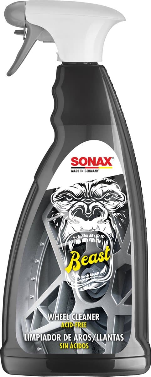 Sonax – Beast Velgenreiniger – Zuurvrij – Kleur veranderende formule - Veilig voor alle soorten lak - Gemakkelijk in gebruik - 1000ml (EAN: 4056554005790)