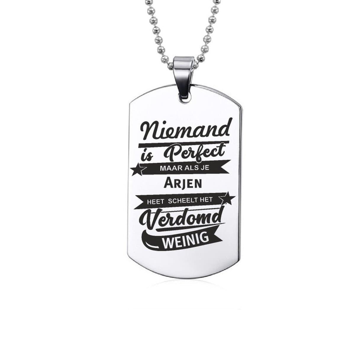 Niemand Is Perfect - Arjen - RVS Ketting (EAN: 8720854381767)