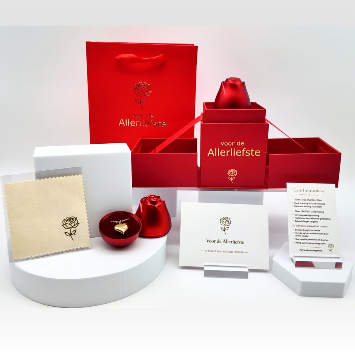 Luxe Roos Cadeauset ‘Voor de Allerliefste’ – Moederdag Cadeau voor Vrouwen – Geschenkset met Ketting – Cadeaubox met Verrassingseffect (EAN: 8785362747283): Jullie vragen, ik antwoord