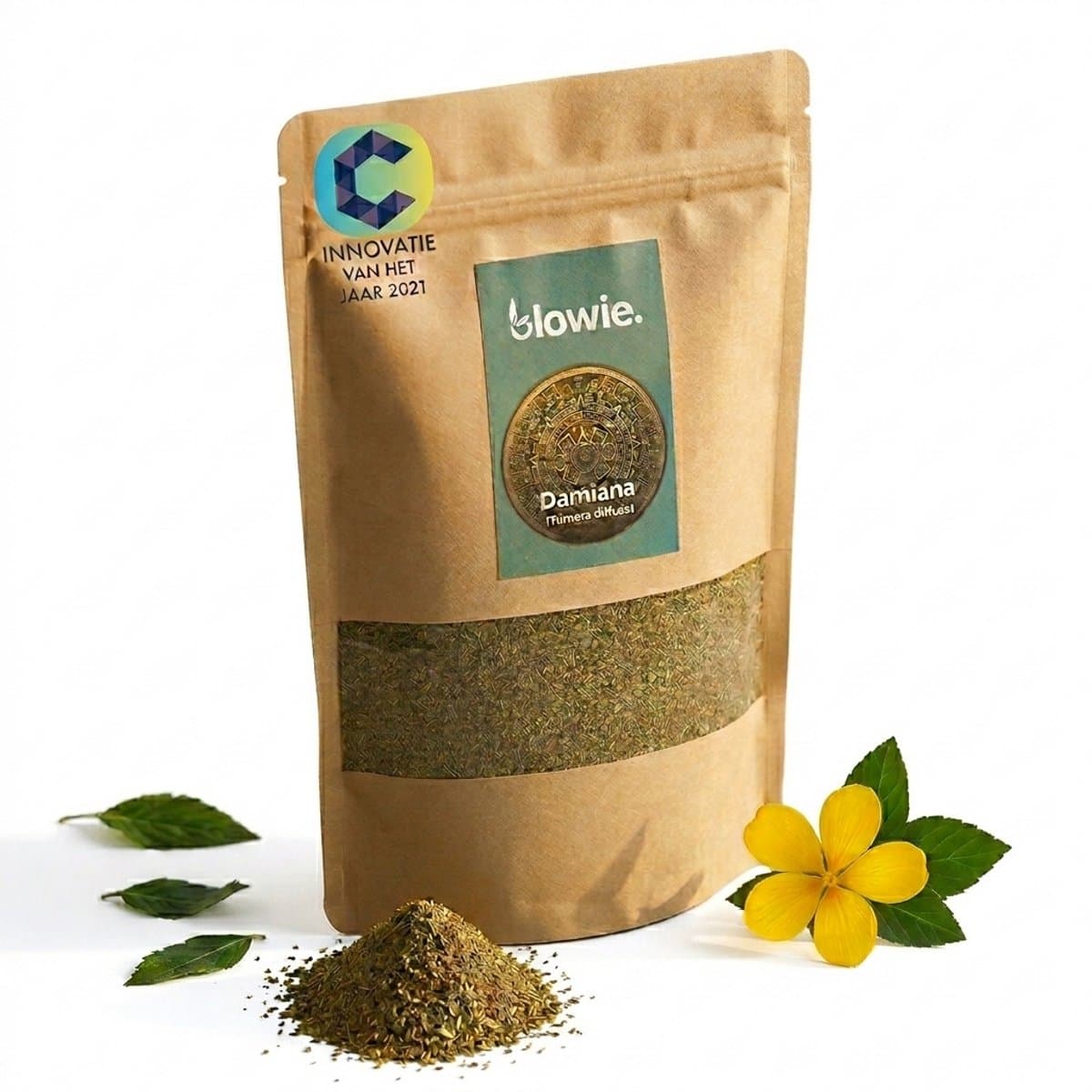 Blowie® Damiana Fijngesneden - 150 Gram - Damiana Blad Gedroogd - Thee Kruidenmix (EAN: 8720892489326)