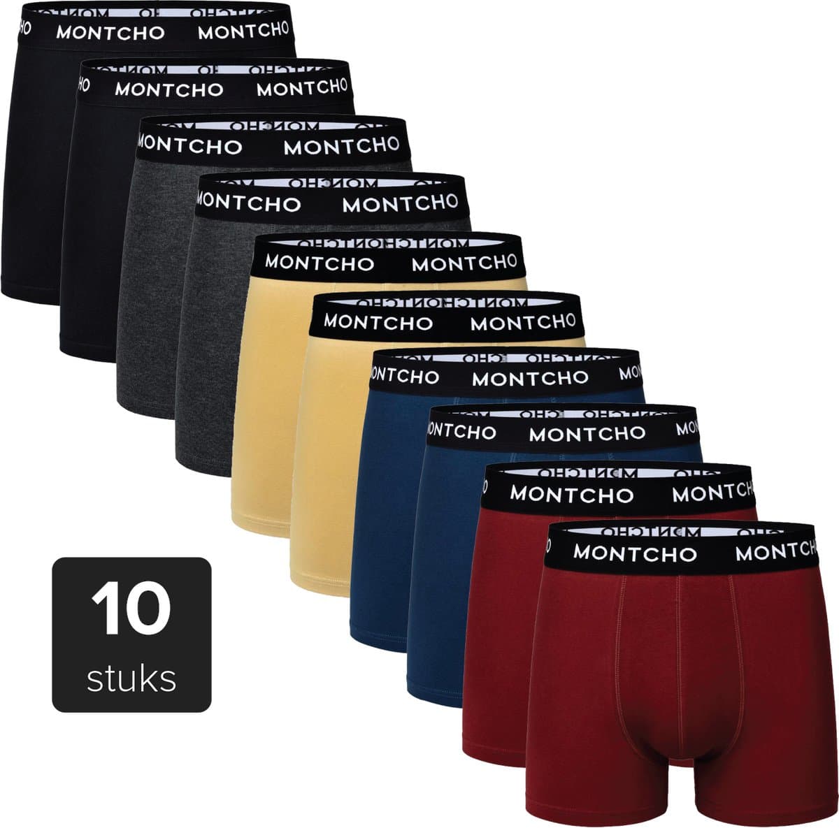 10 Pack Boxershorts Heren - Aarde Mix - Voordeelpakket - Maat S t/m XXL - MONTCHO (EAN: 8720634512572): 1. Comfort is onze grootste prioriteit