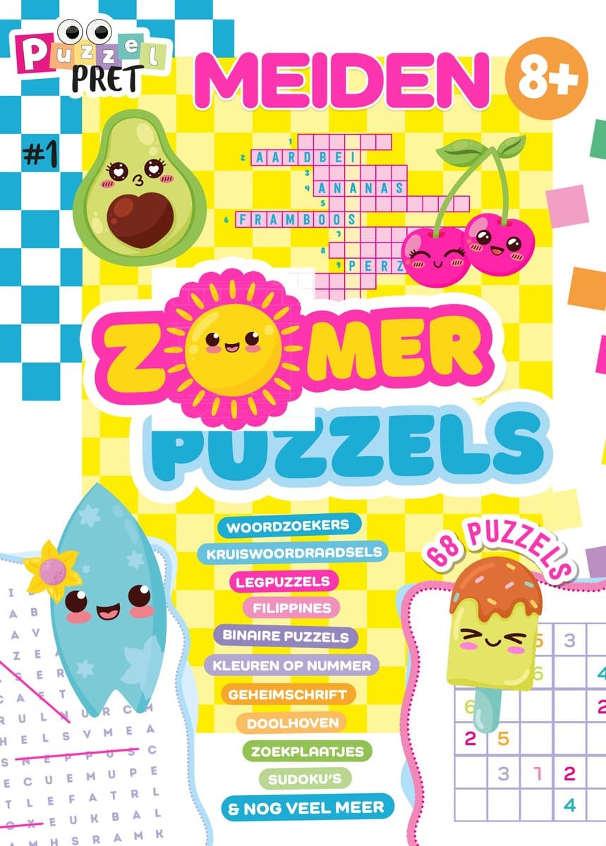 MEIDEN Puzzelpret 1 - Puzzelboek - Puzzelboek Kinderen - Puzzelboeken - Sudoku Kinderen - Puzzelen - Puzzels - Puzzel - Puzzel boek - Speelgoed - Knutselen - DIY - Breinbreker - Speelgoed Meisjes - Meisje - Vakantieboek - Winterboek - Raadsels (EA...