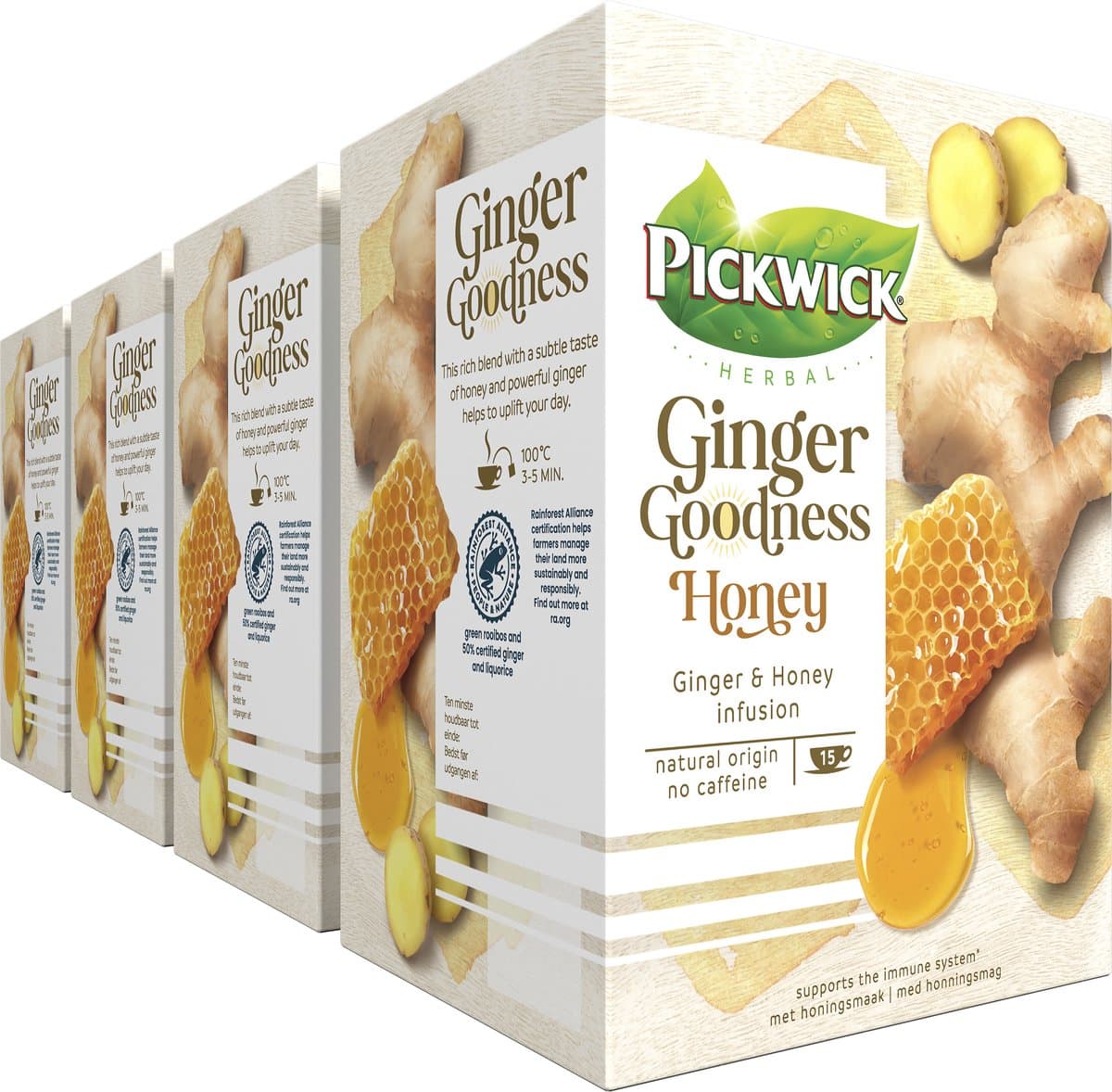 Pickwick Ginger Goodness Honey Kruidenthee - 15 x 4 theezakjes (EAN: 8711000565490)