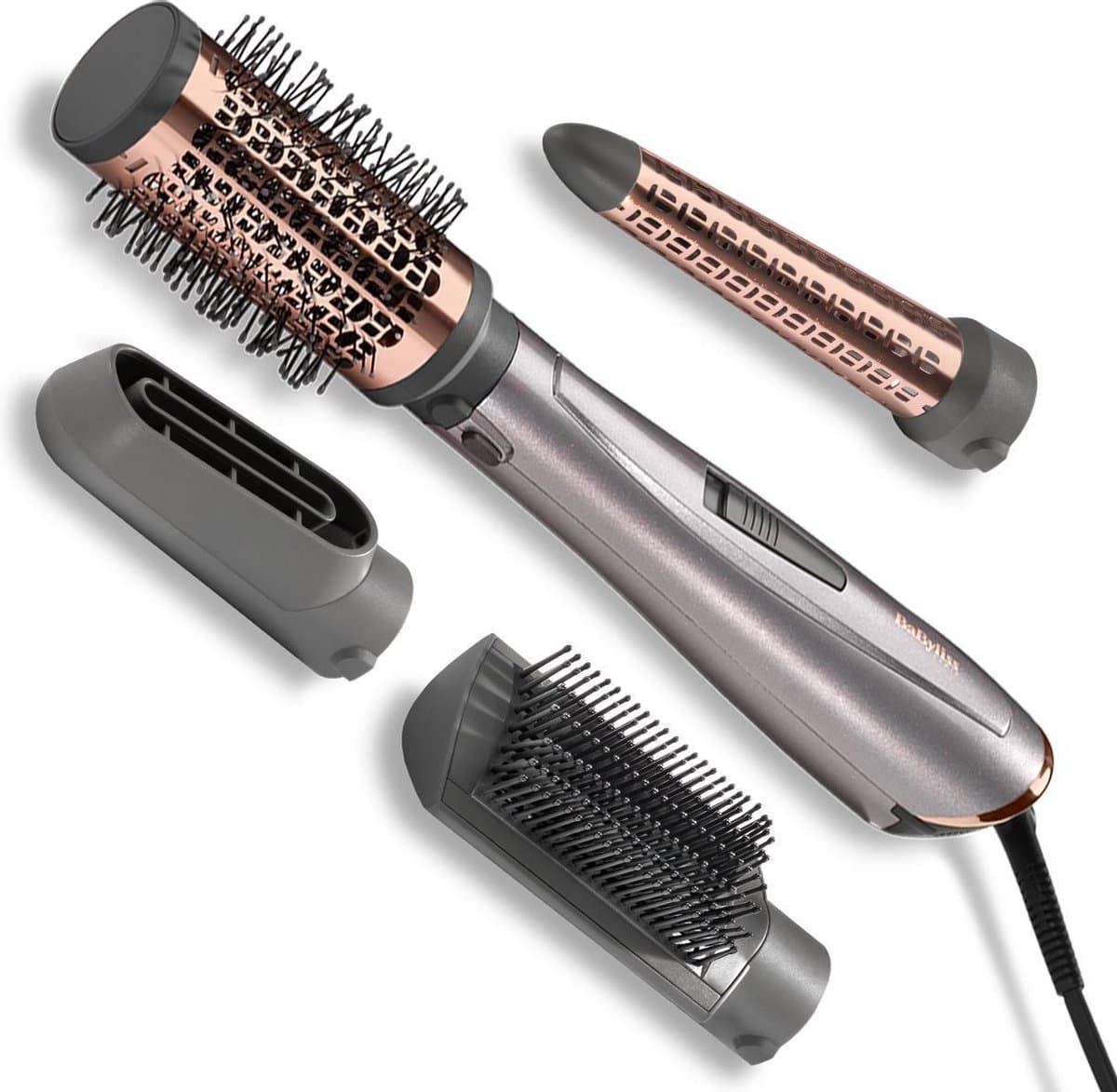 BaByliss Air Style 1000 Föhnborstel AS136E - Multistyler met 4 opzetstukken - Ionisch - Coolshot - 1000W [Airstyler] - Krulborstel (EAN: 3030050153781): Een alles-in-één wondertje 💁🏼‍♀️