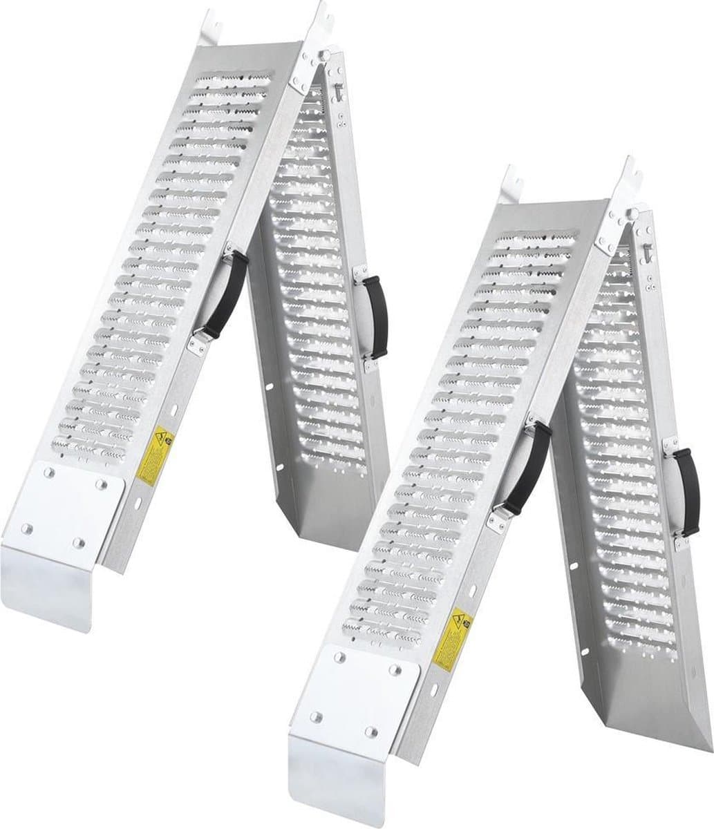Monzana Oprijplaat Brug – 2 Stuks Opvouwbaar tot 400Kg – Zilver (EAN: 4251776906331)