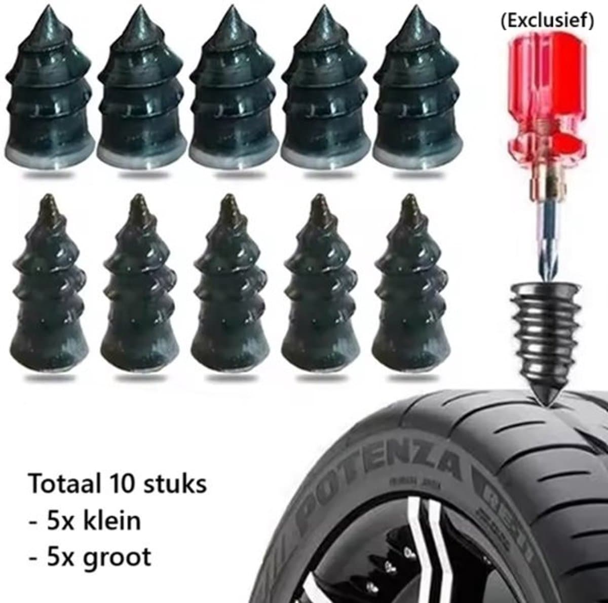 TLVX 10 stuks Rubberen Banden Reparatie Schroeven – Leeglopende Autoband repareren na spijker of schroef – Tire Film Nails – Auto – Motor – Scooter – Step – Fatbike Band reparatie nagel kit (EAN: 8721359700602): 🔧 Wat zijn die “rubberen banden‑sch...