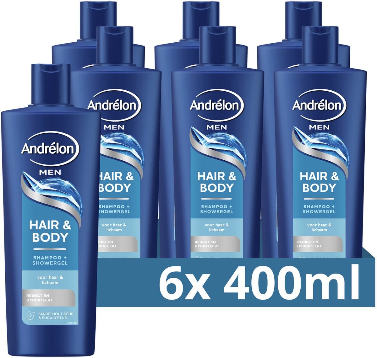 Andrélon - Men Shampoo en Showergel - Hair & Body - 6 x 400 ml (EAN: 8720181577079): Gemak in de badkamer (want we hebben al genoeg aan ons hoofd!)