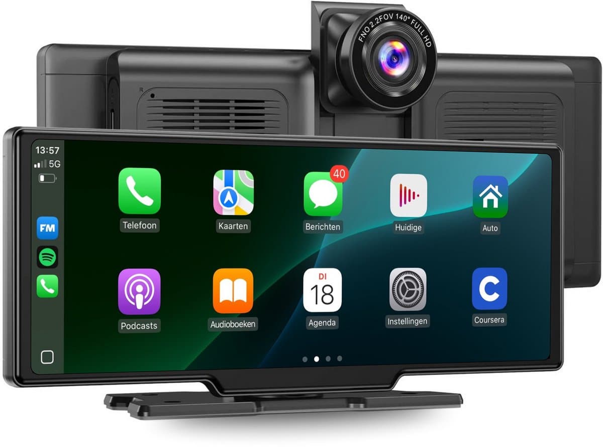 Carplay scherm 10" - Ingebouwde Dashcam - Navigatiesysteem auto geschikt voor Apple Carplay & Android Auto - Touchscreen & Bluetooth - Incl. 64GB SD-kaart (EAN: 8721082000017): Waarom dit apparaat zo’n buzz krijgt