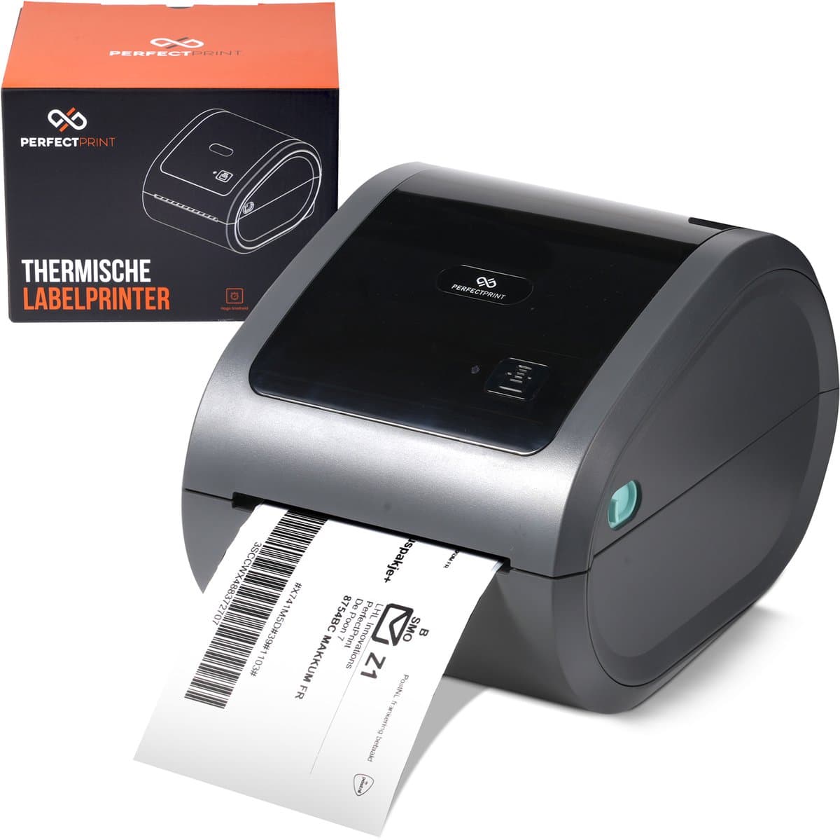 PerfectPrint Labelprinter - Labelmaker - Thermische Printer - Labelprinters - USB & Bluetooth Verbinding - Verzendlabel Printer PostNL & DHL + verzendetiketten (EAN: 8720726334471)