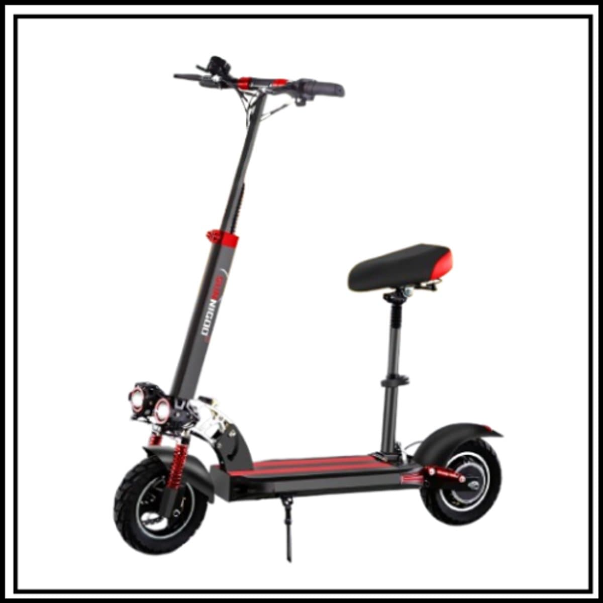 Elektrische Scooter N3MAX 48V 13Ah - 800W Motor - 10 Inch Off-Road Banden - 50 km/h Max Snelheid - 40-50 km Actieradius - Verwijderbaar Zitje - Opvouwbaar - Dubbele Schokabsorptie - 30° Klimvermogen - Pole Verstelbaar - 150kg Max Belastbaar (EAN: ...