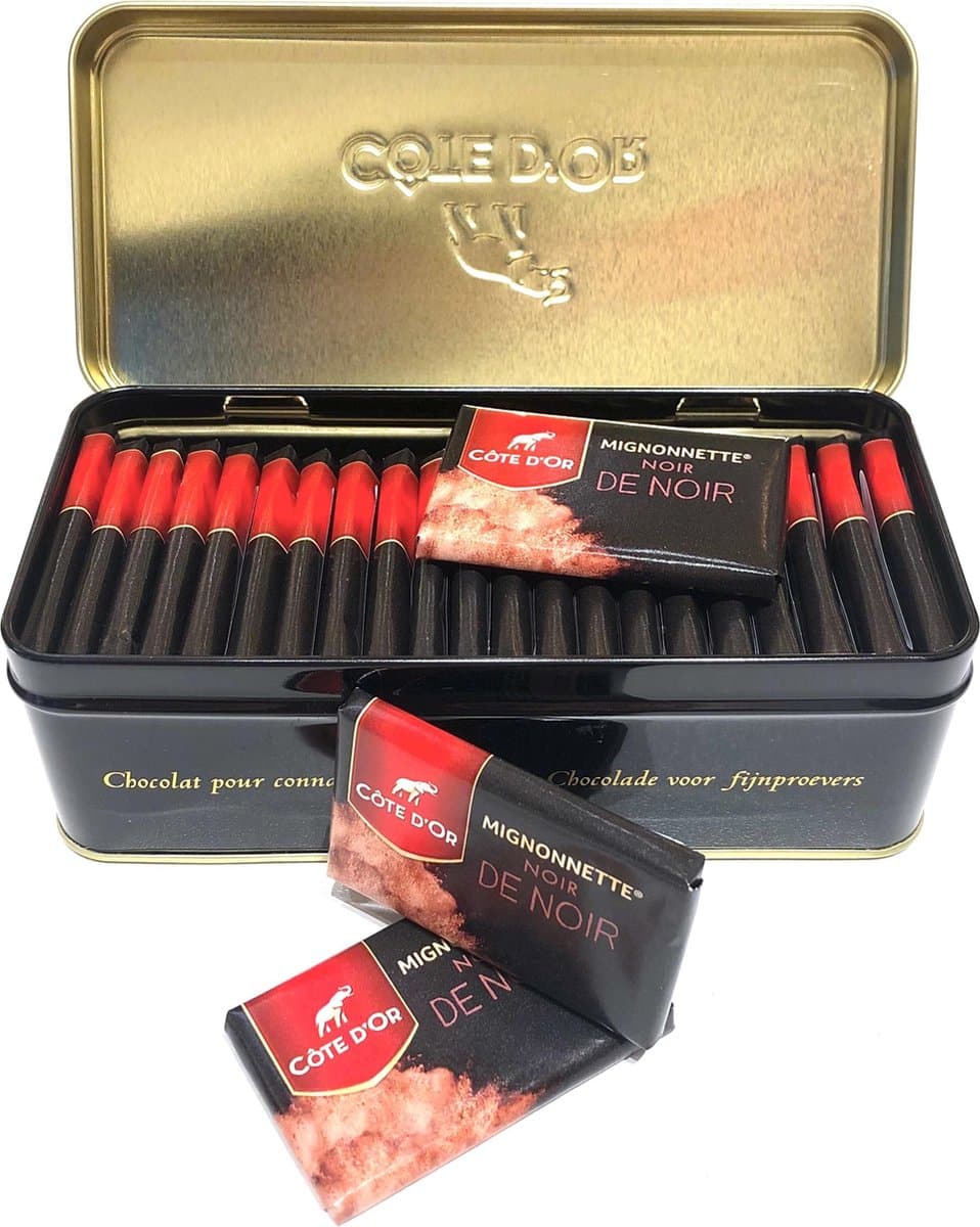 Côte d'or Mignonnette Noir De Noir Puur - Belgische Chocolade - 24 stuks - 240 gram (EAN: 5425038440881)