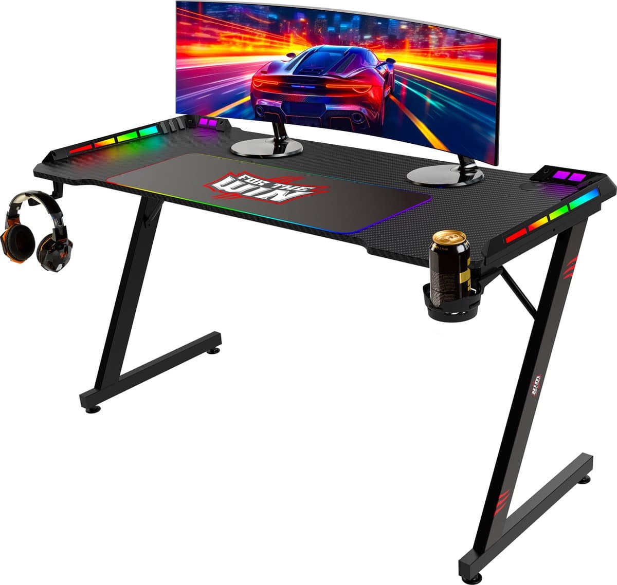 For The Win Gaming Bureau met LED Verlichting - 140x74x60 cm - Game Bureau - Incl. RGB Muismat - Gaming Desk - Computer Tafel - Gaming Tafel (EAN: 8720254095509): 📦 Snel en makkelijk in elkaar zetten – Darkystyle’s review